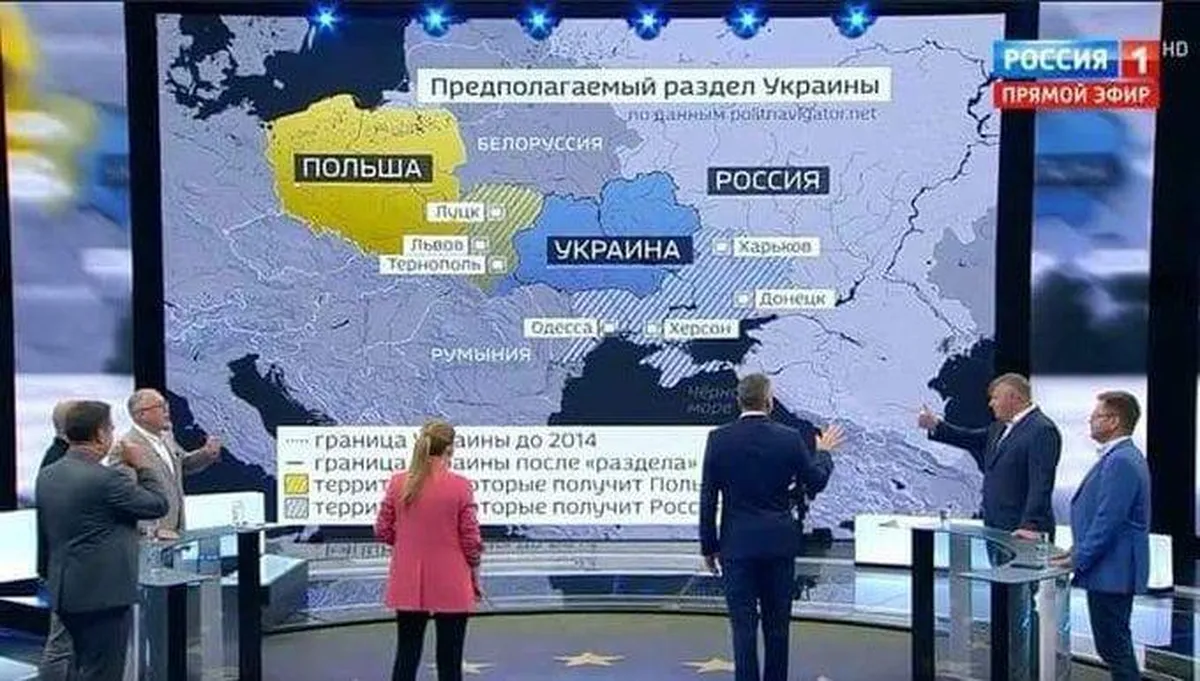 Российское телевидение «делит» Украину перед полномастабным вторжением. 