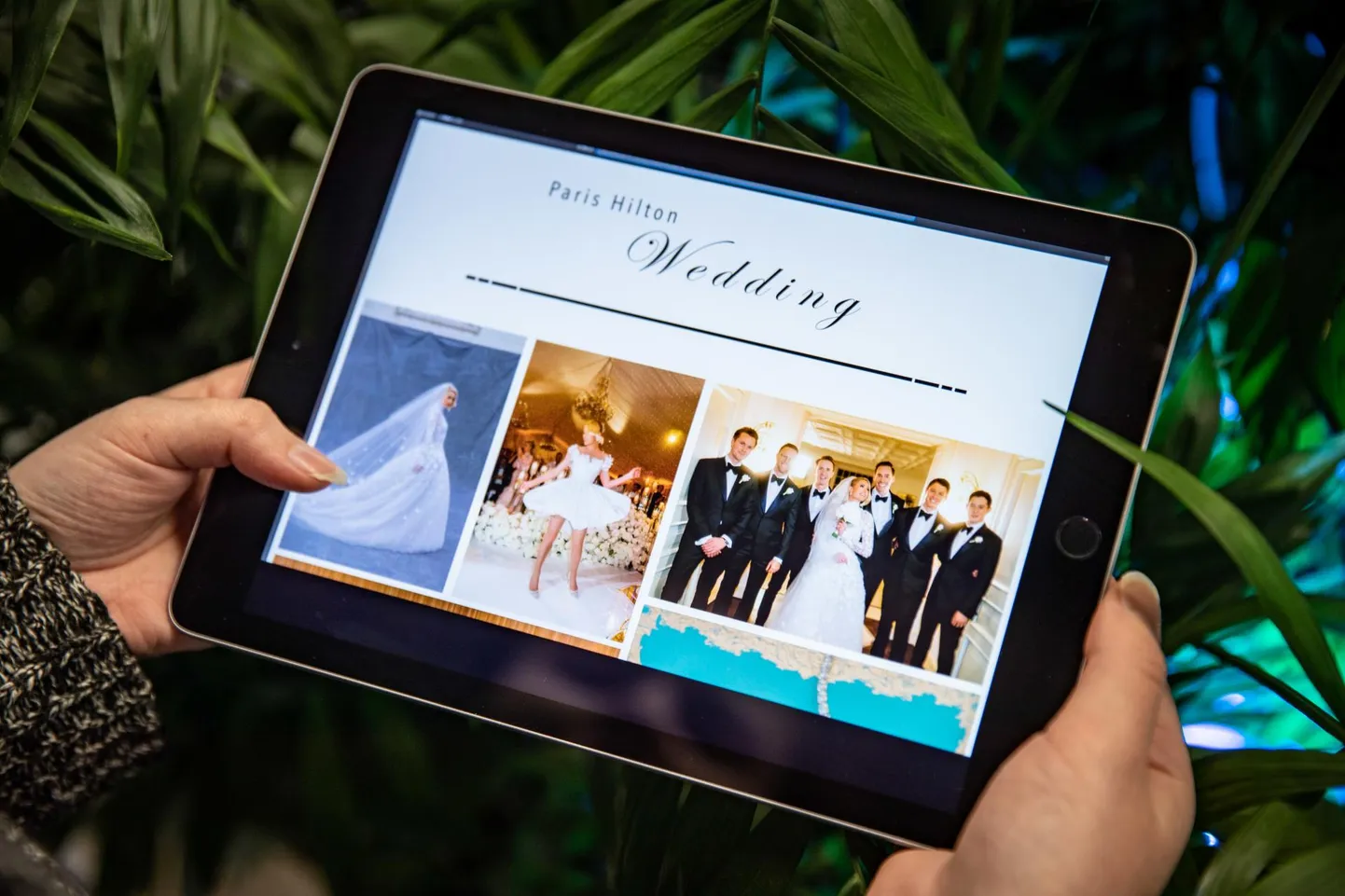  Paris Hilton jagas oma pulmapilte sotsiaalmeedias, mida usinasti vaadati tahvelarvutist.