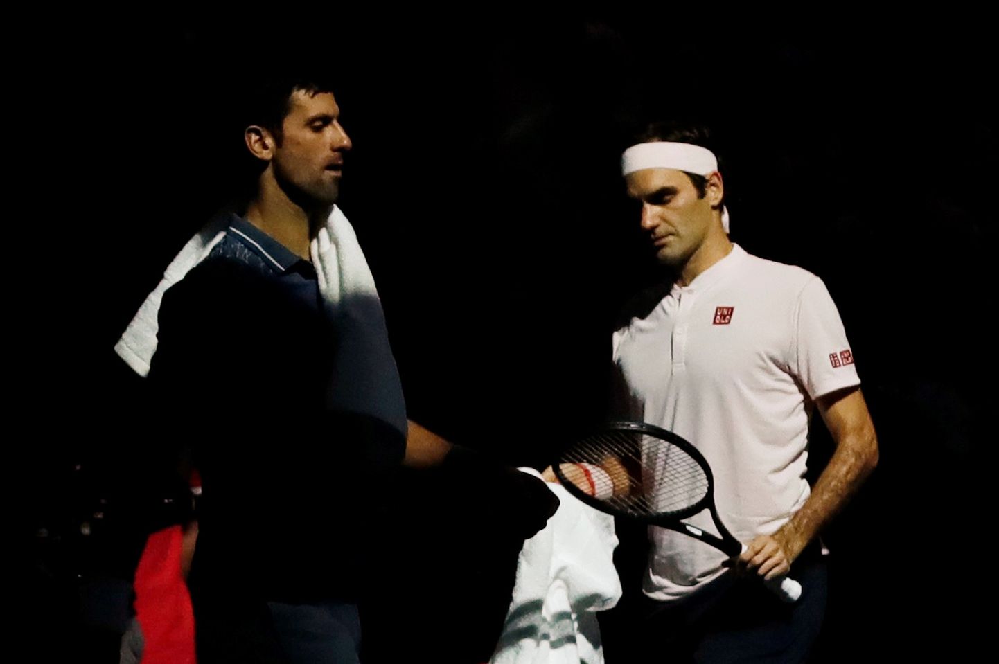 Novak Djokovic ja Roger Federer.