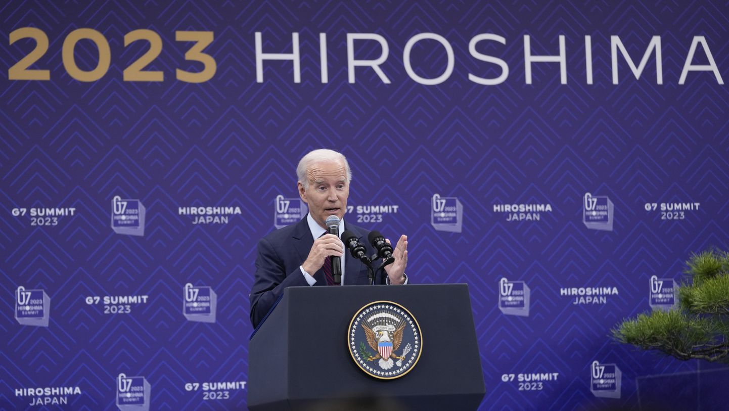USA president Joe Biden Jaapanis G7 tippkohtumise pressikonverentsil.