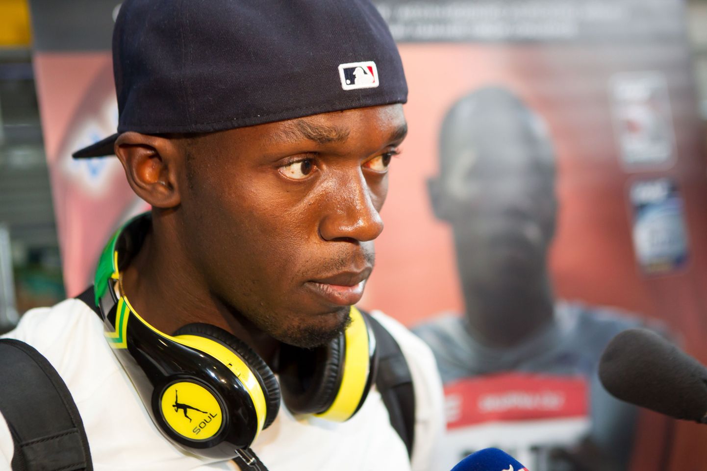 Usain Bolt Tšehhis Ostravas meediaga suhtlemas.