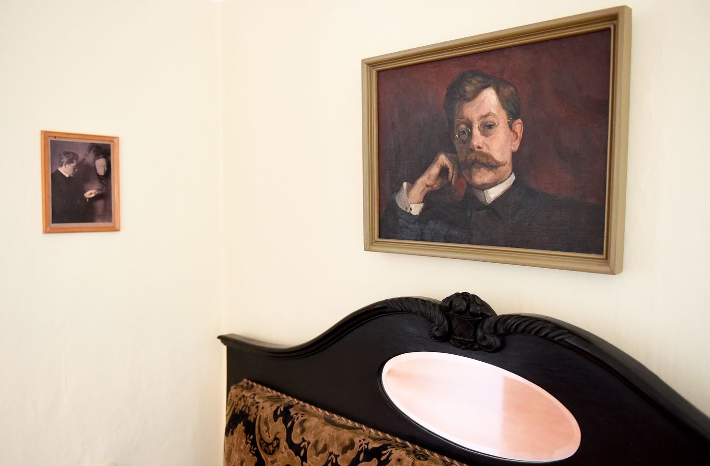 Rūdolfa Blaumaņa portrets Jaņa Rozentāla un Rūdolfa Blaumaņa muzeja telpās.