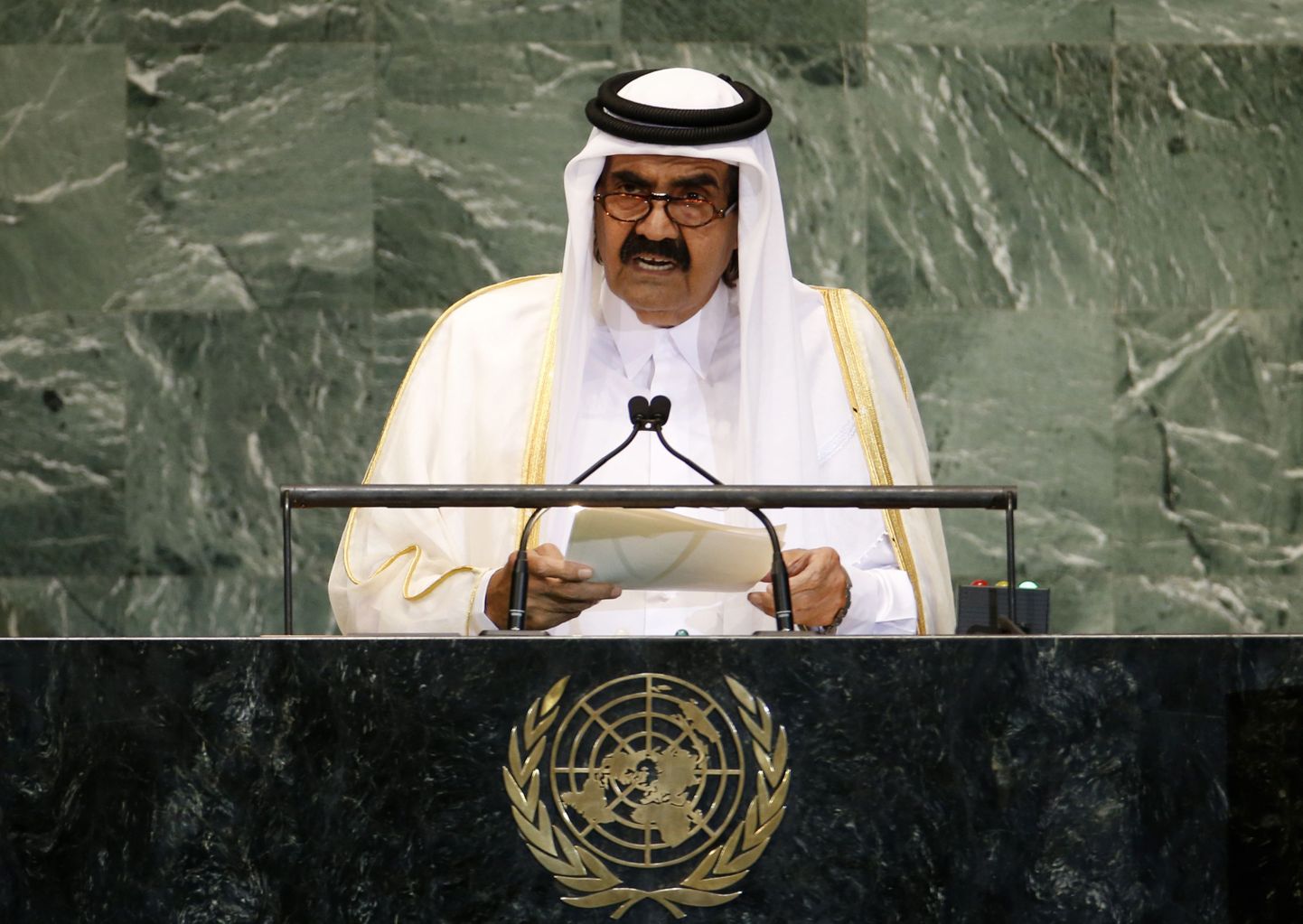 Katari emiir Hamad ibn Khalifa al-Thani ÜRO peaassambleel.