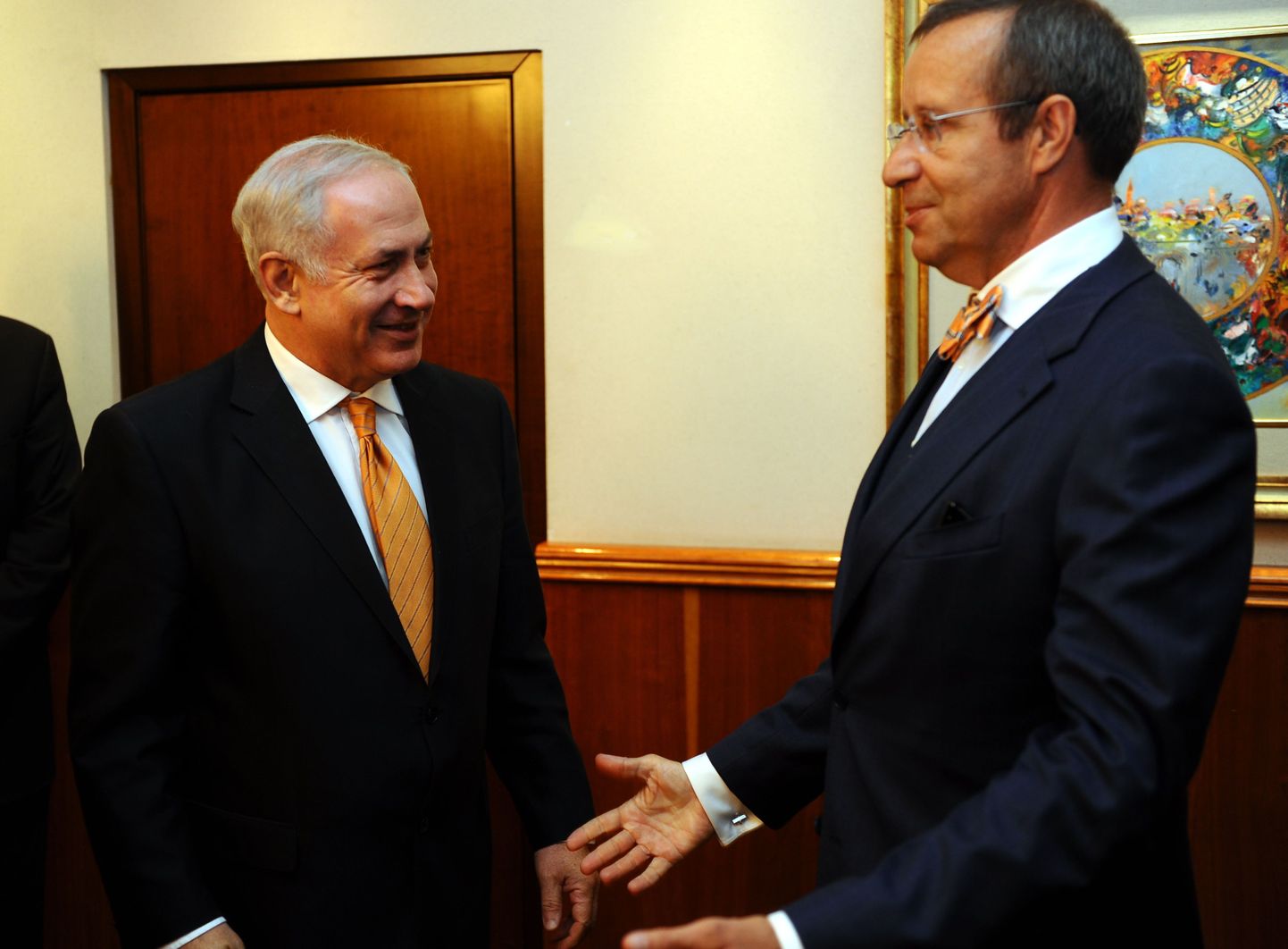 Президент Эстонии Тоомас Хендрик Ильвес и премьер Израиля Биньямин Нетаньяху.