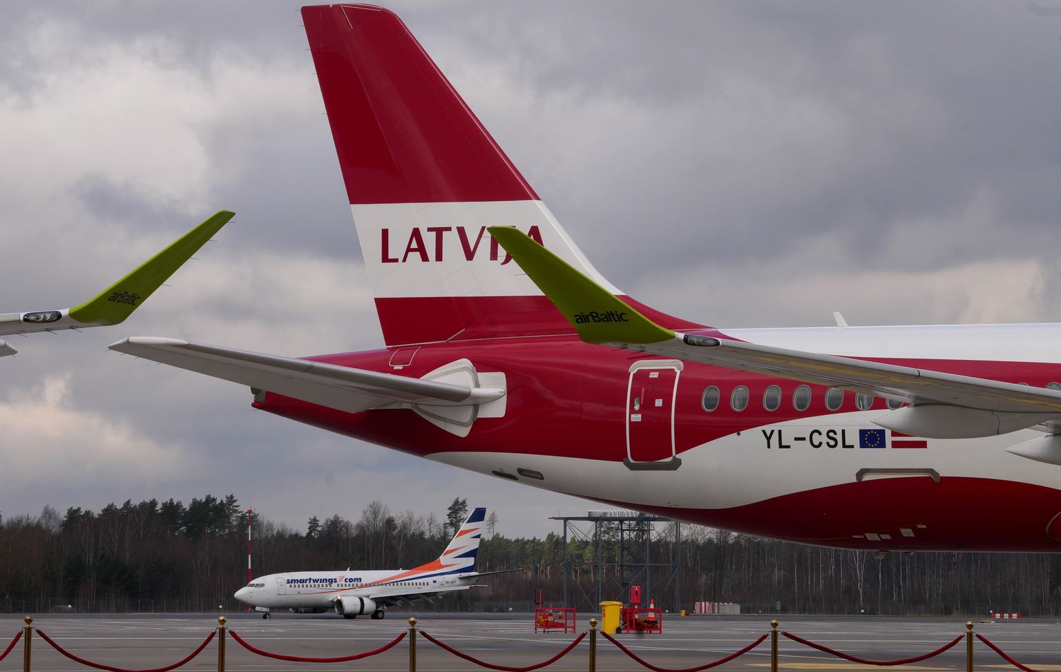 Latvijas nacionālās lidsabiedrības "airBaltic" lidmašīnas "Airbus A220-300" prezentācija.