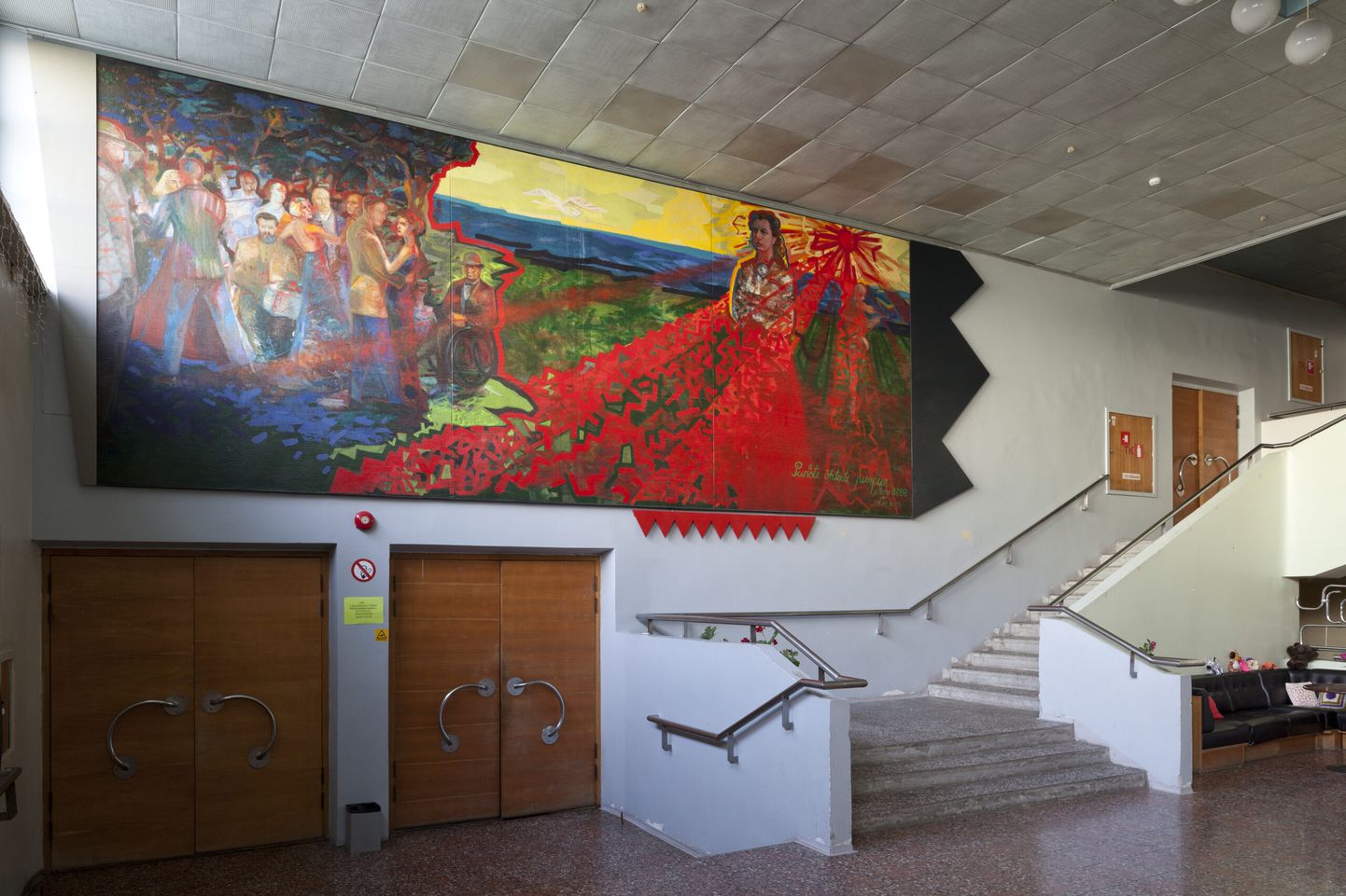 Jaak Arro, Epp-Maria Kokamägi, Mai kultuurikeskuse monumentaalmaal «Punaste õhtute purpur», 1987-1988.