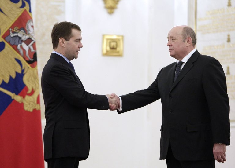 Dmitri Medvedev ja Mihhail Fradkov. Foto: Scanpix