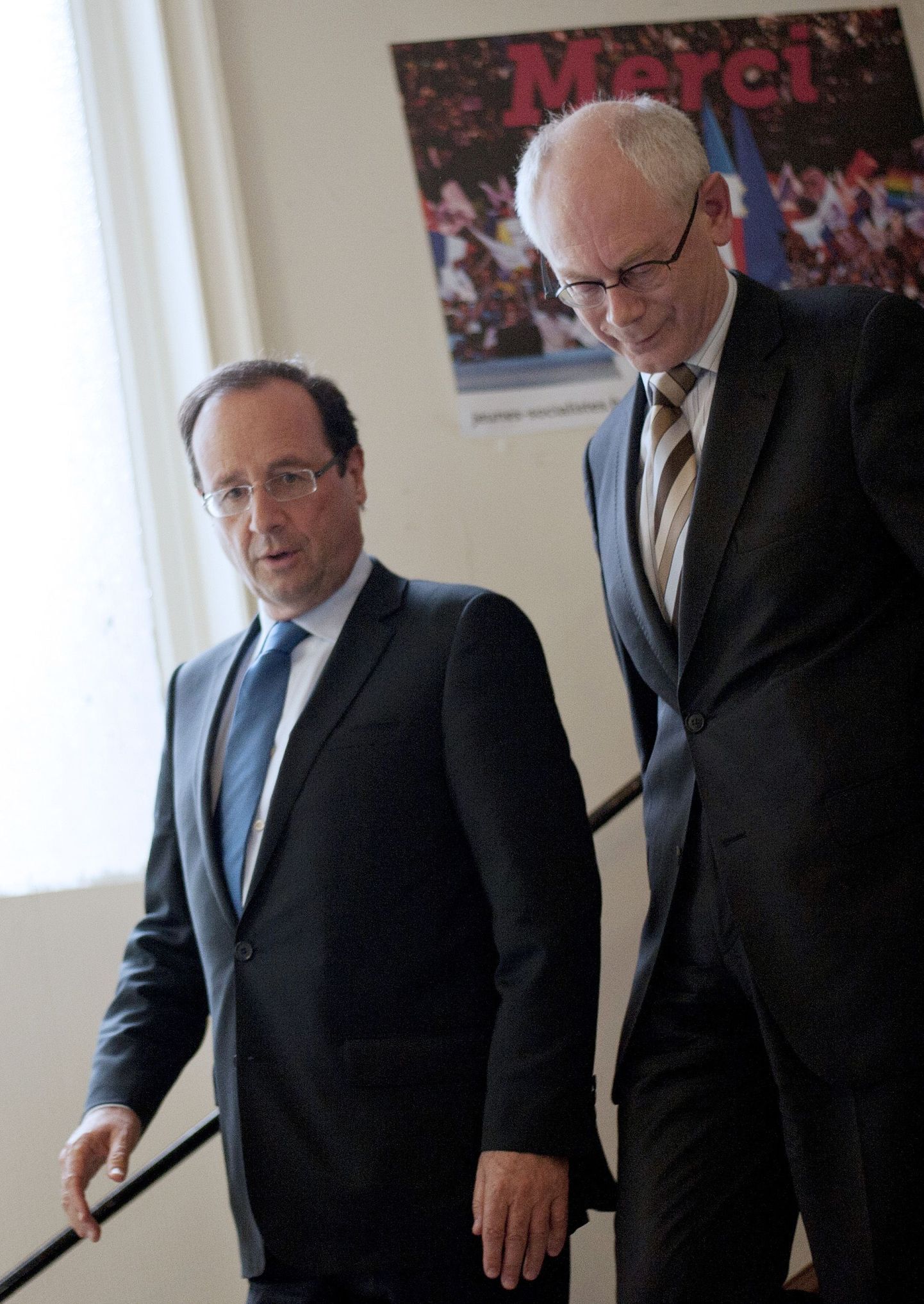 Francois Hollande (vasakul), Herman Van Rompuy.