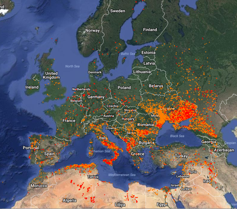 Euroopa metsatulekahjud 08.08 seisuga