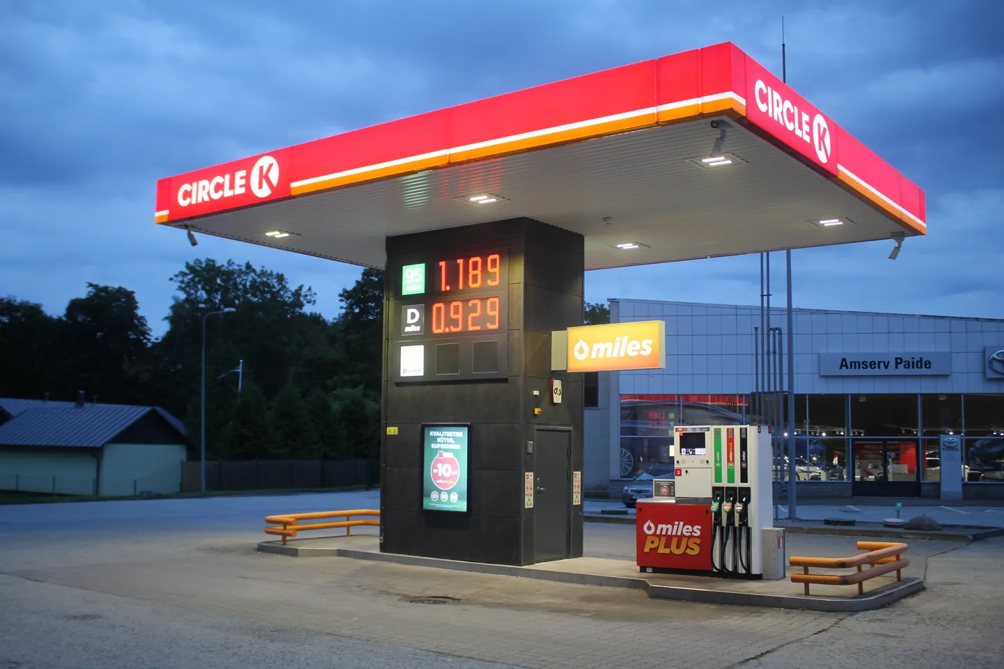 Diisli hind Paide Circle K tanklas ja ka teistes suuremates tanklakettides on muljetavaldavalt madal.