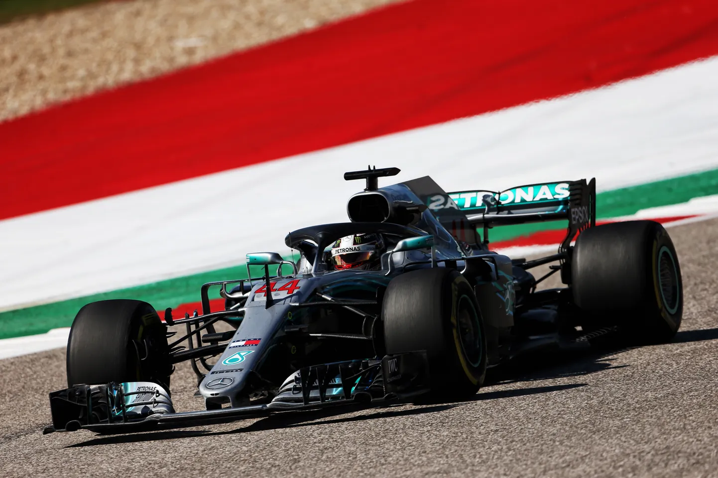 Lewis Hamilton (GBR) Mercedes AMG F1 W09.
United States Grand Prix, Sunday 21st October 2018. Circuit of the Americas, Austin, Texas, USA.