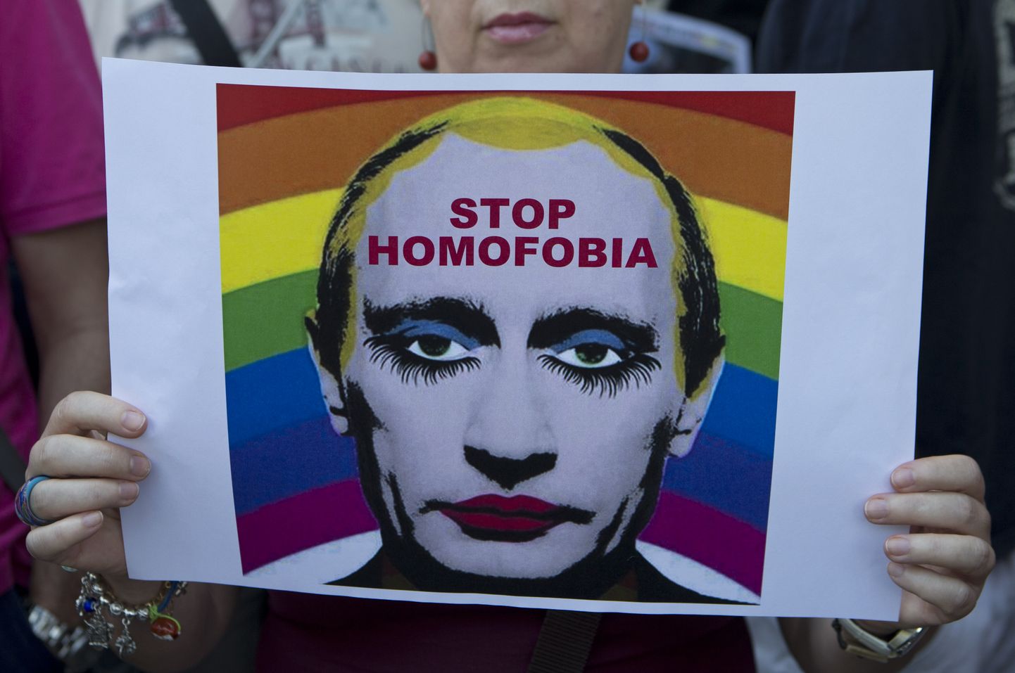 Pilaplakat, millel on kujutatud Venemaa president Vladimir Putinit.