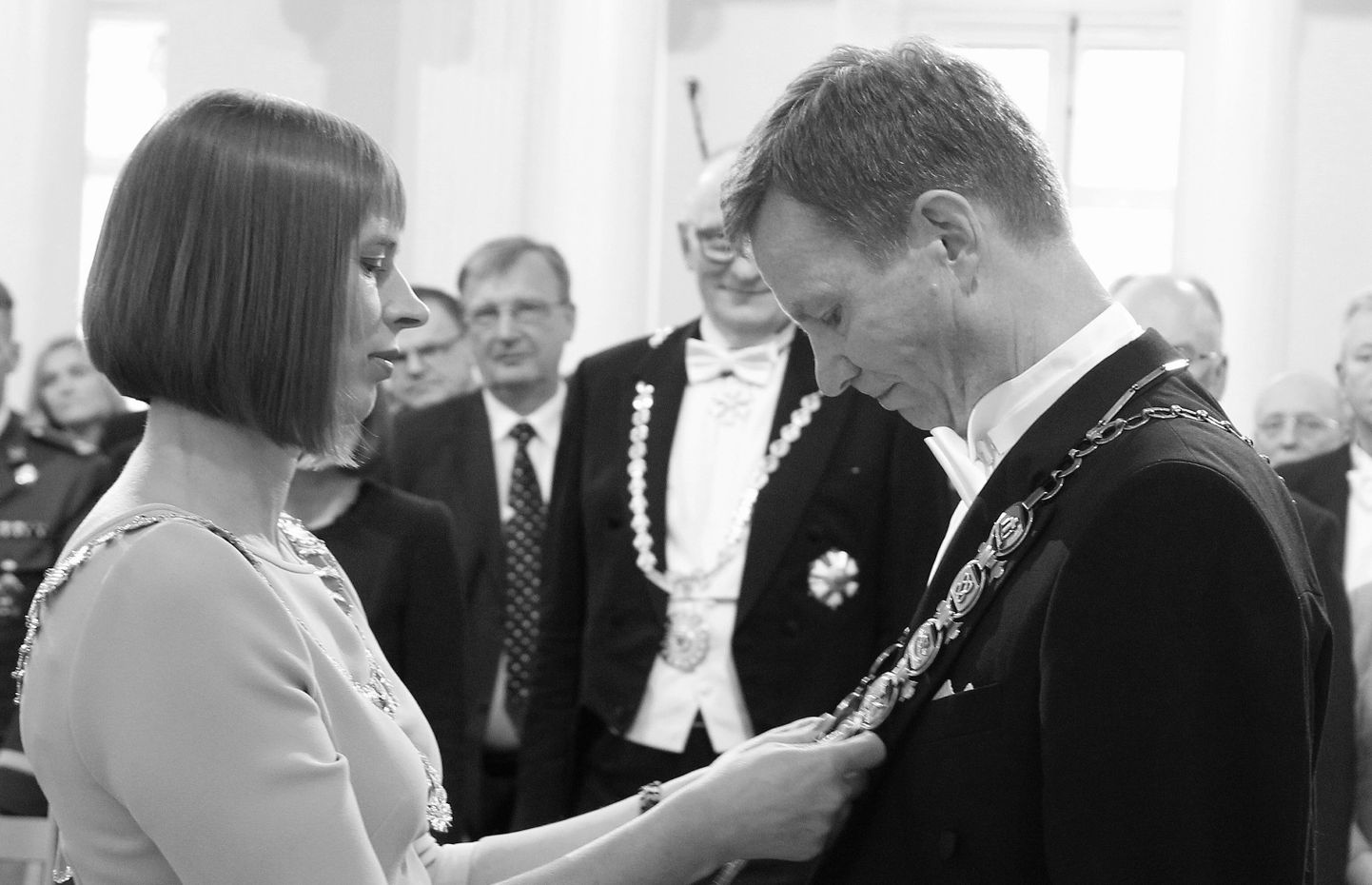 Kersti Kaljulaid ja Volli Kalm tänavu juunis ülikooli rektori inaugureerimistseremoonial.