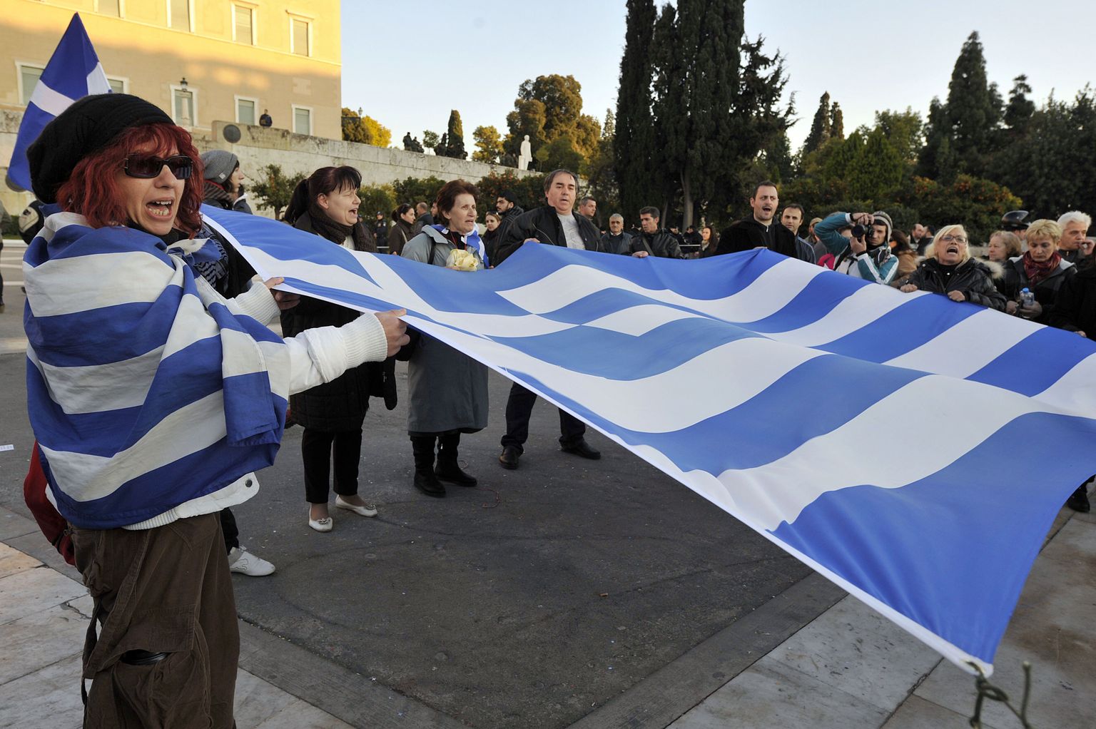 Protestivad kreeklased.