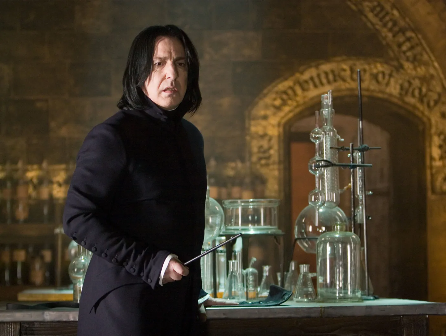 Näitleja Alan Rickman Severus Snape 'i rollis