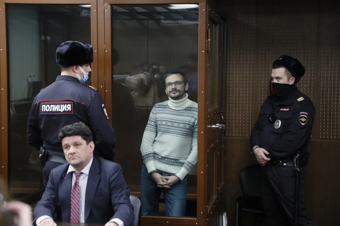 Илья Яшин в зале суда. 9 декабря 2022 года, Москва.