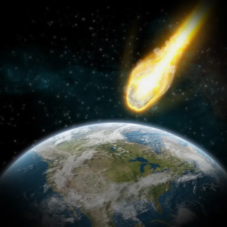 Asteroid liikumas Maa suunas. Pilt on illustreeriv