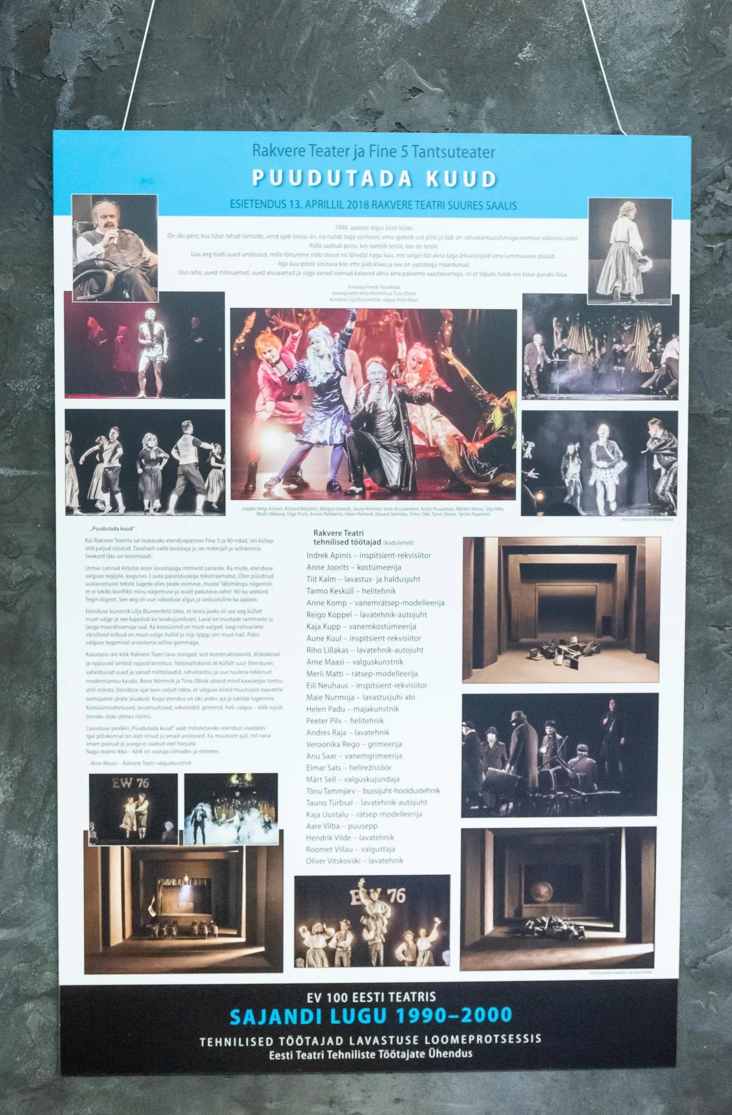 EV 100 eesti teatris: Rakvere teatri lavastus “Puudutada kuud”.