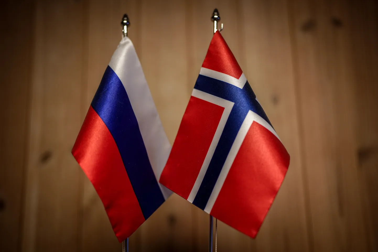Флаги РФ и Норвегии.