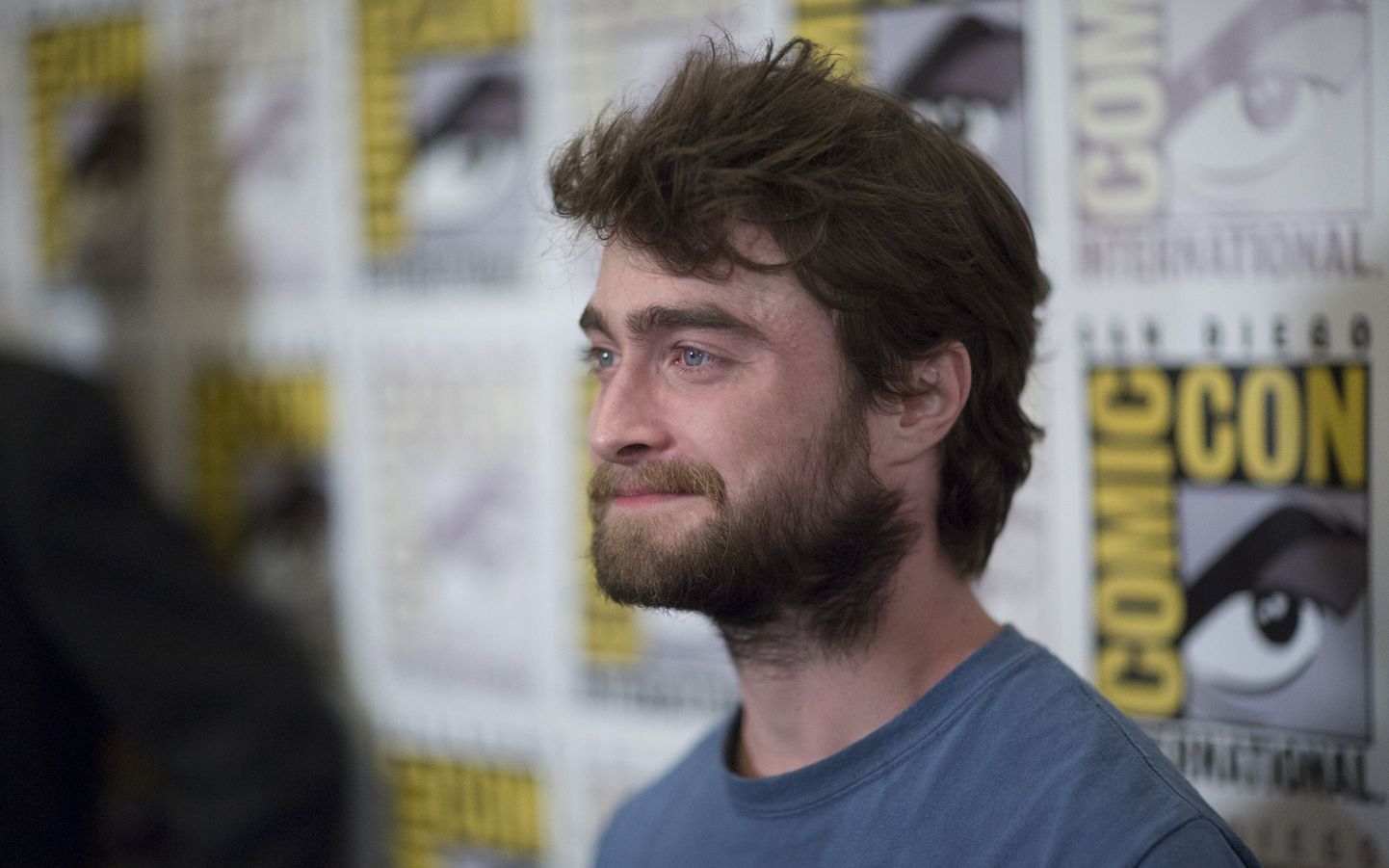 Cast member Daniel Radcliffe poses at a press line for "Victor Frankenstein" during the 2015 Comic-Con International Convention in San Diego, California July 11, 2015. REUTERS/Mario Anzuoni