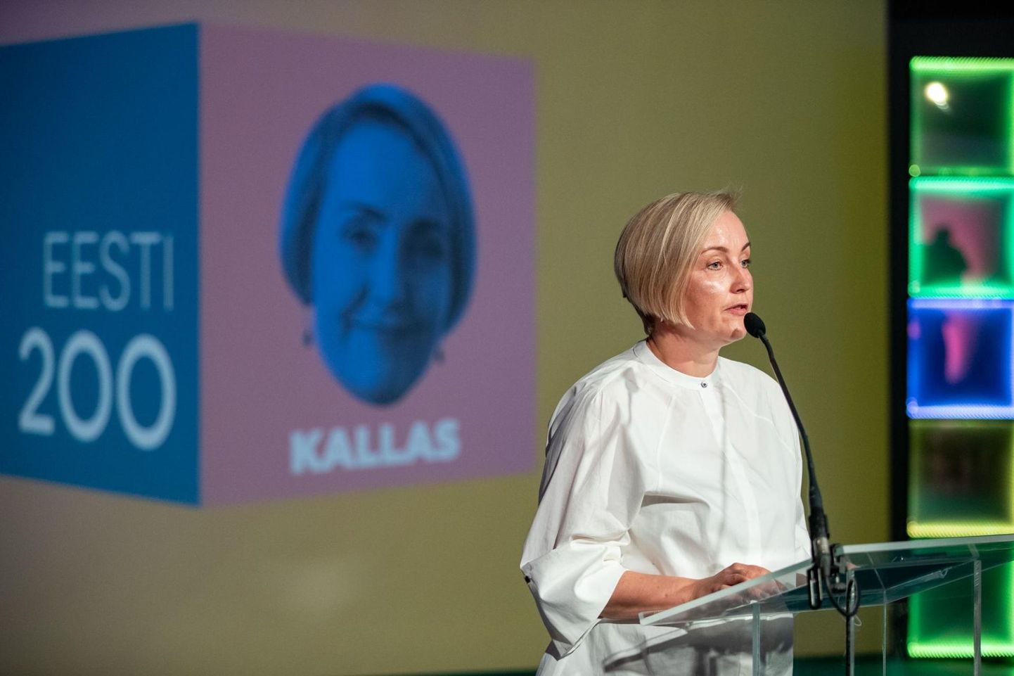 Eesti 200 juhatuse esimees Kristina Kallas oktoobris toimunud erakonna üldkogul. 