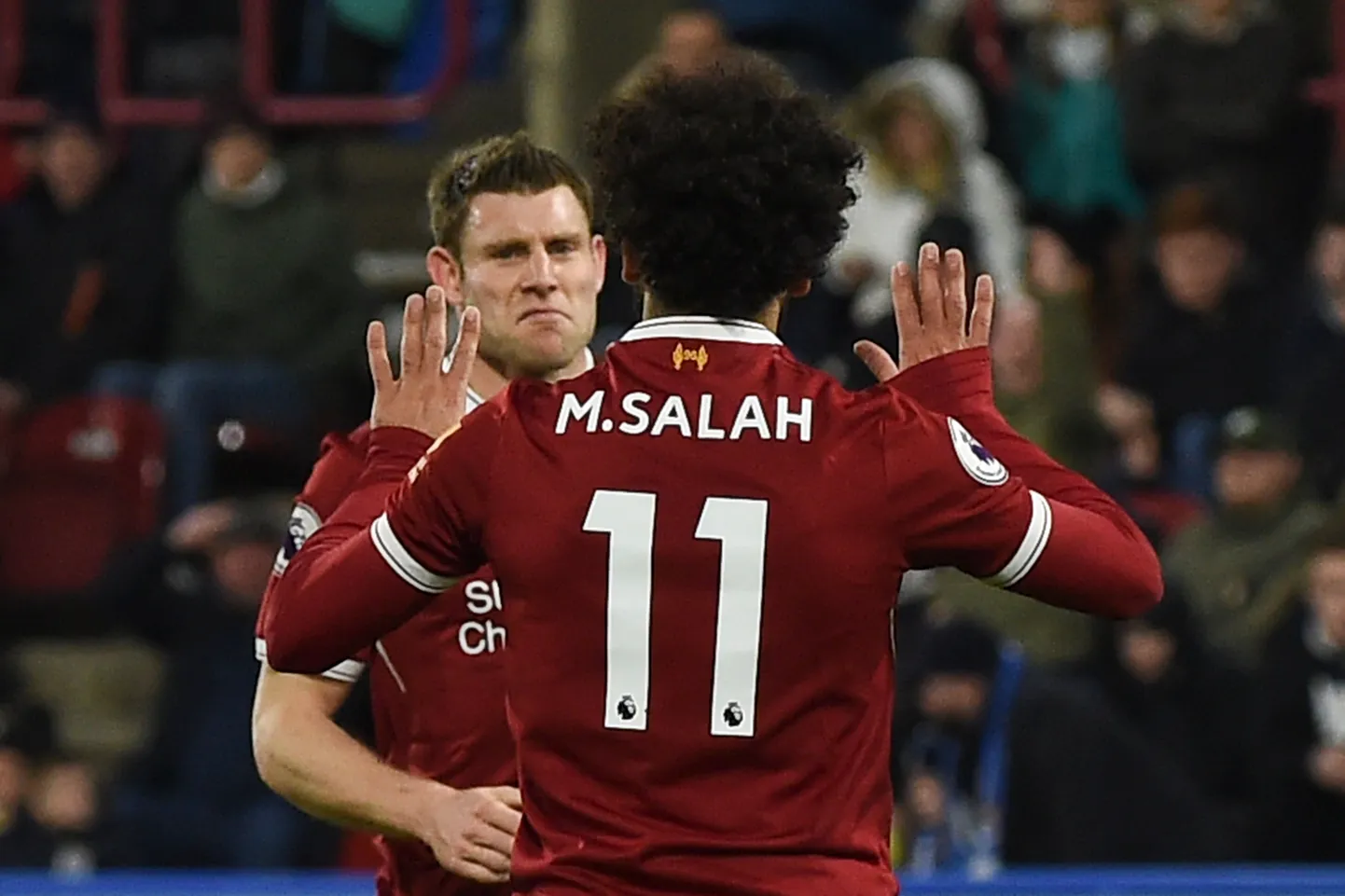 James Milner ja Mohamed Salah.