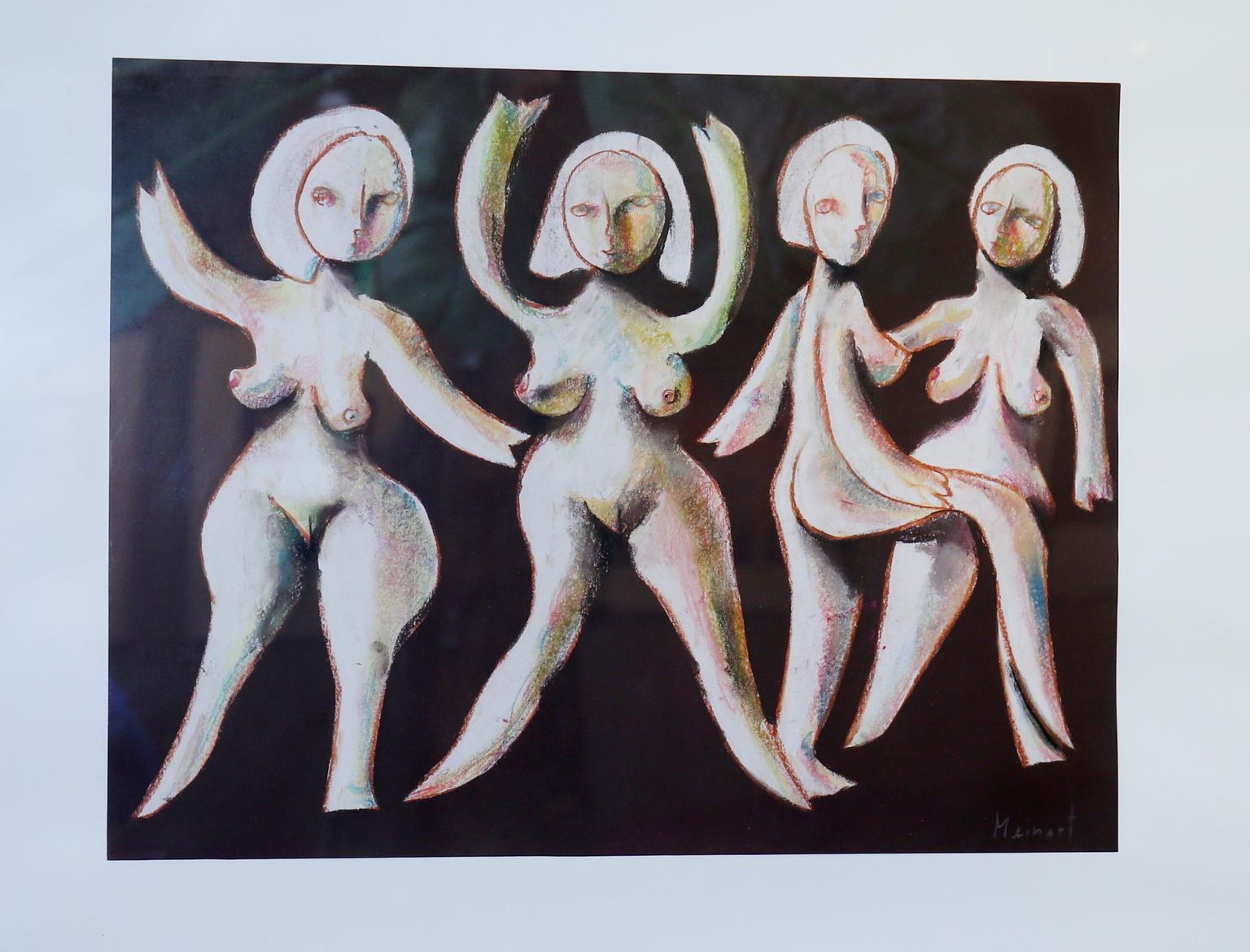 Margus Meinarti näituse alasti figuurid on rõhutatult sootunnustega, naised erakordselt lopsaka alakehaga.