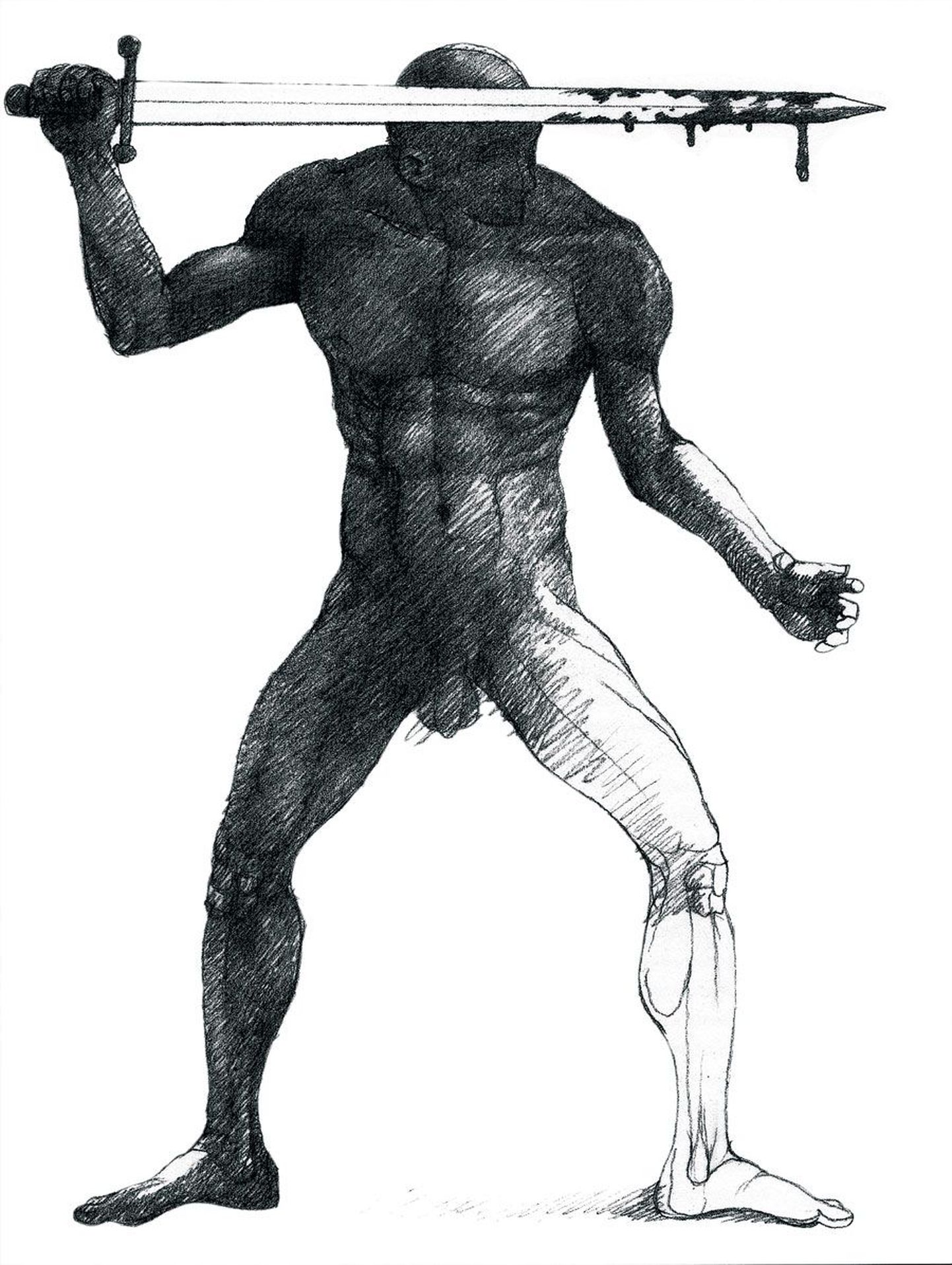 Kalevipoeg (lk 271, fragment) aastal 2009 kirjastuse SE&JS üllitatud «Kalevipojas», mille on illustreerinud ja kujundanud Andres Tali.