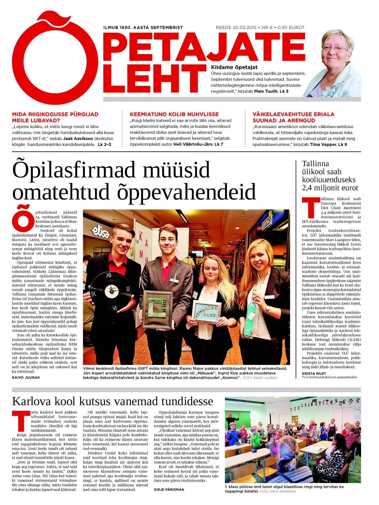 Õpetajate Leht 20. veebruaril 2015