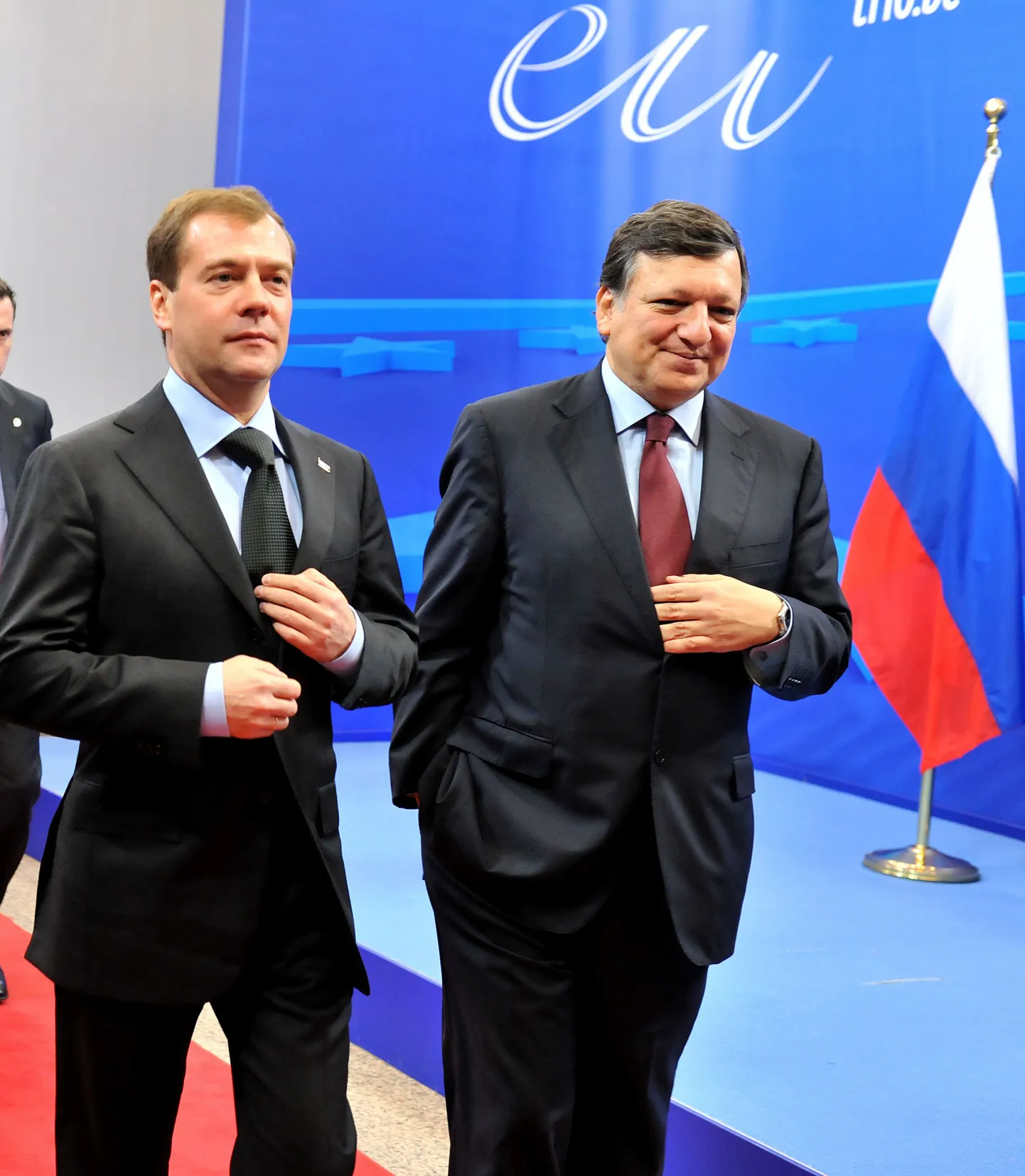 Dmitri Medvedev ja Jose Manuel Barroso.