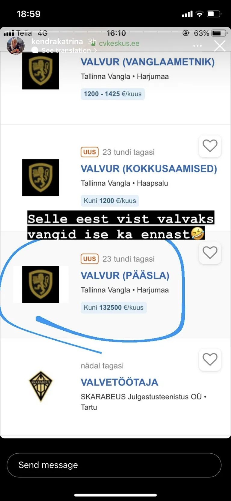 Suunamudija Kendra Katrina Könnelile tegi eksimus kuulutuses nalja.
