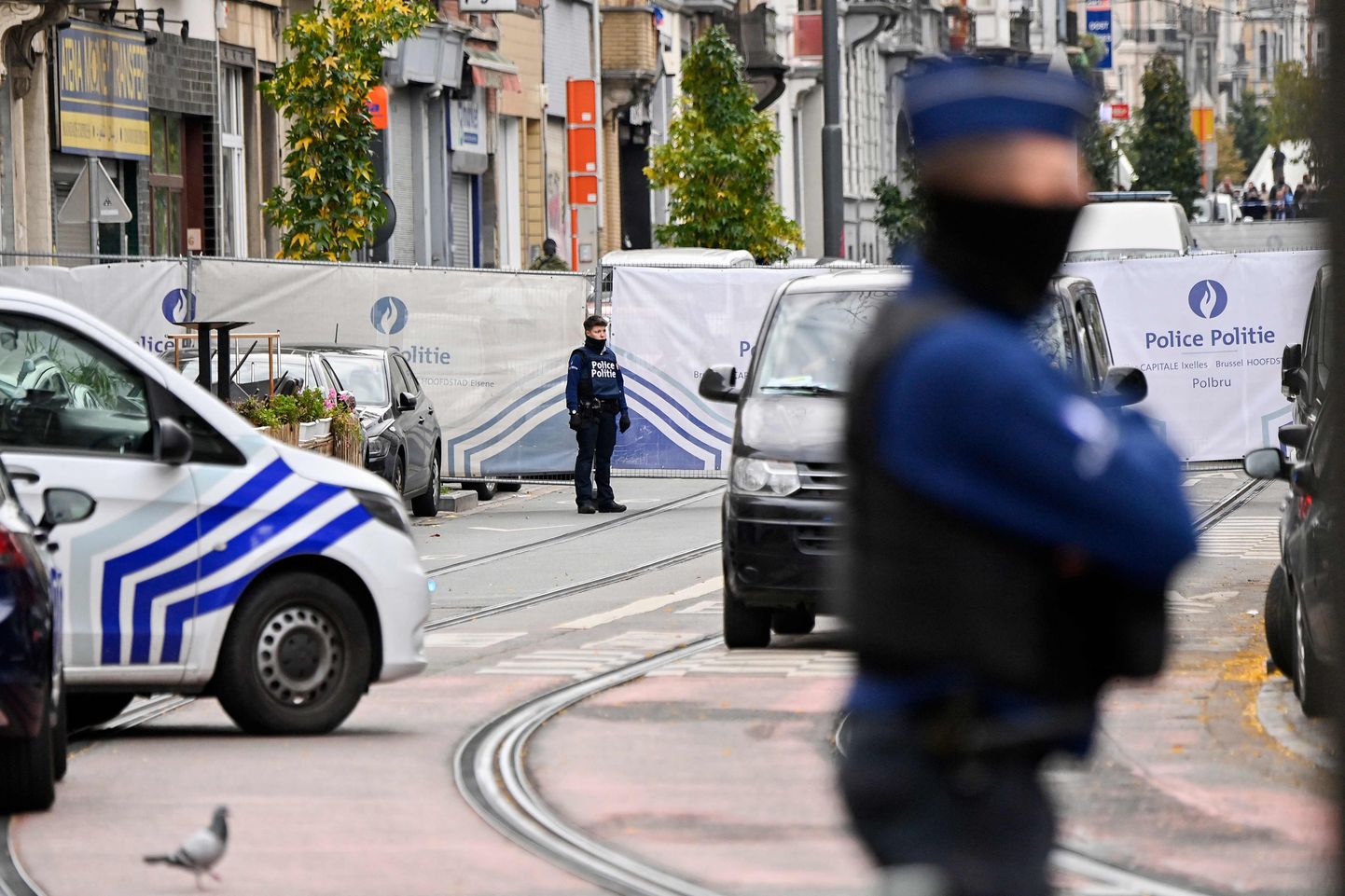Politsei Brüsseli tänaval.