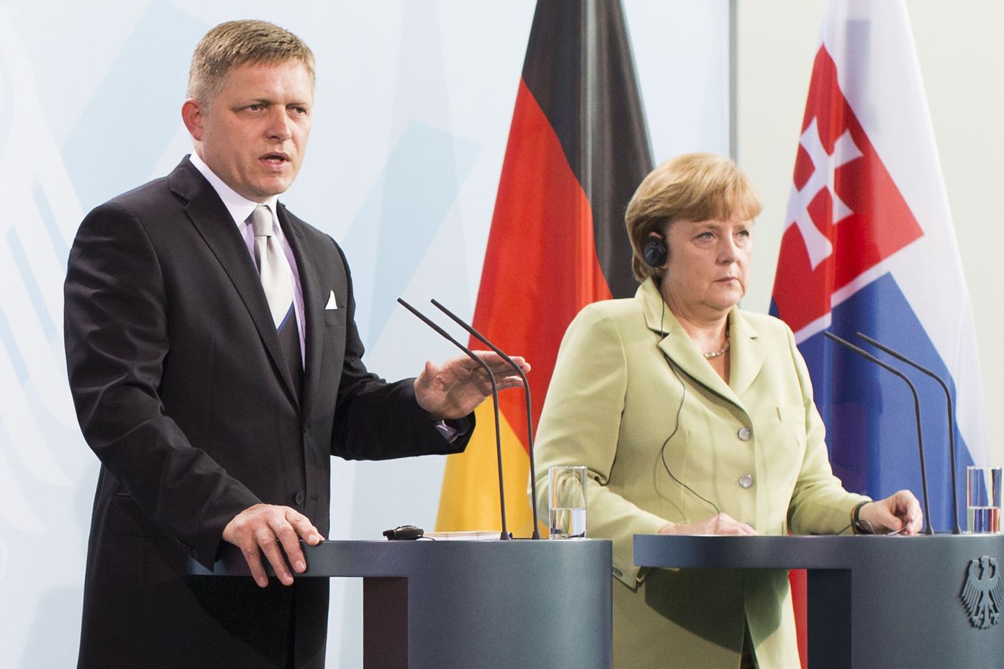 Slovakkia peaminister Robert Fico ja Saksamaa kantsler Angela Merkel