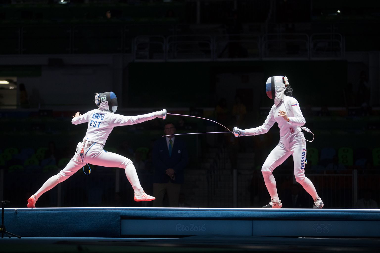 Eesti ja Venemaa vehkleja Rio olümpiamängudel.