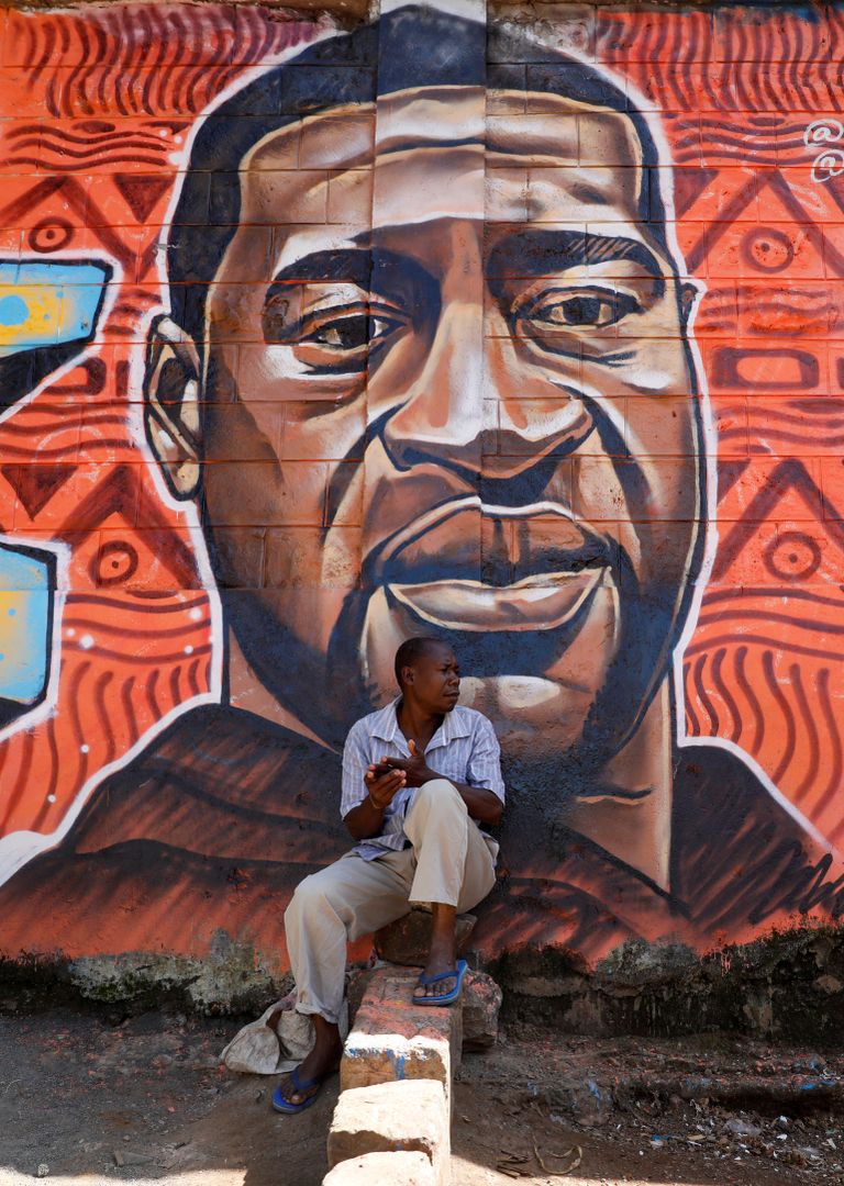 USAs Minneapolises elu kaotanud afroameeriklase George Floydi pilt Keenias Nairobis