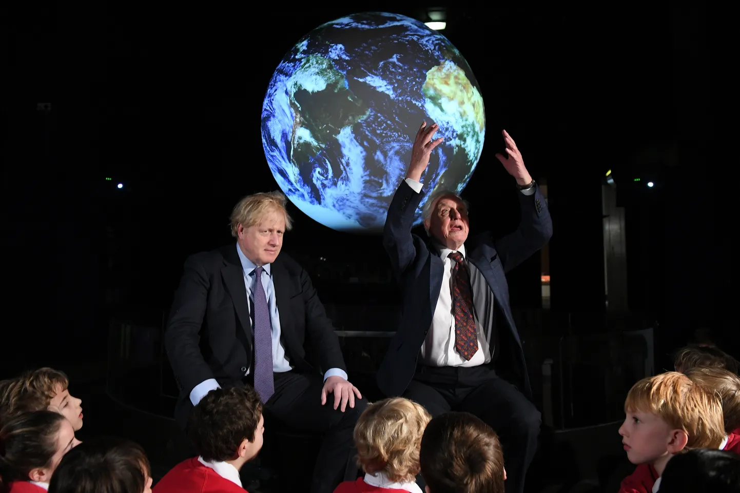 Peaminister Boris Johnson ja Sir David Attenborough.
