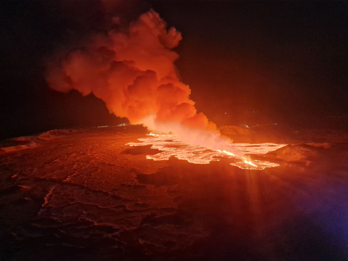 8. februāra vulkāna izvirdums Islandē.
