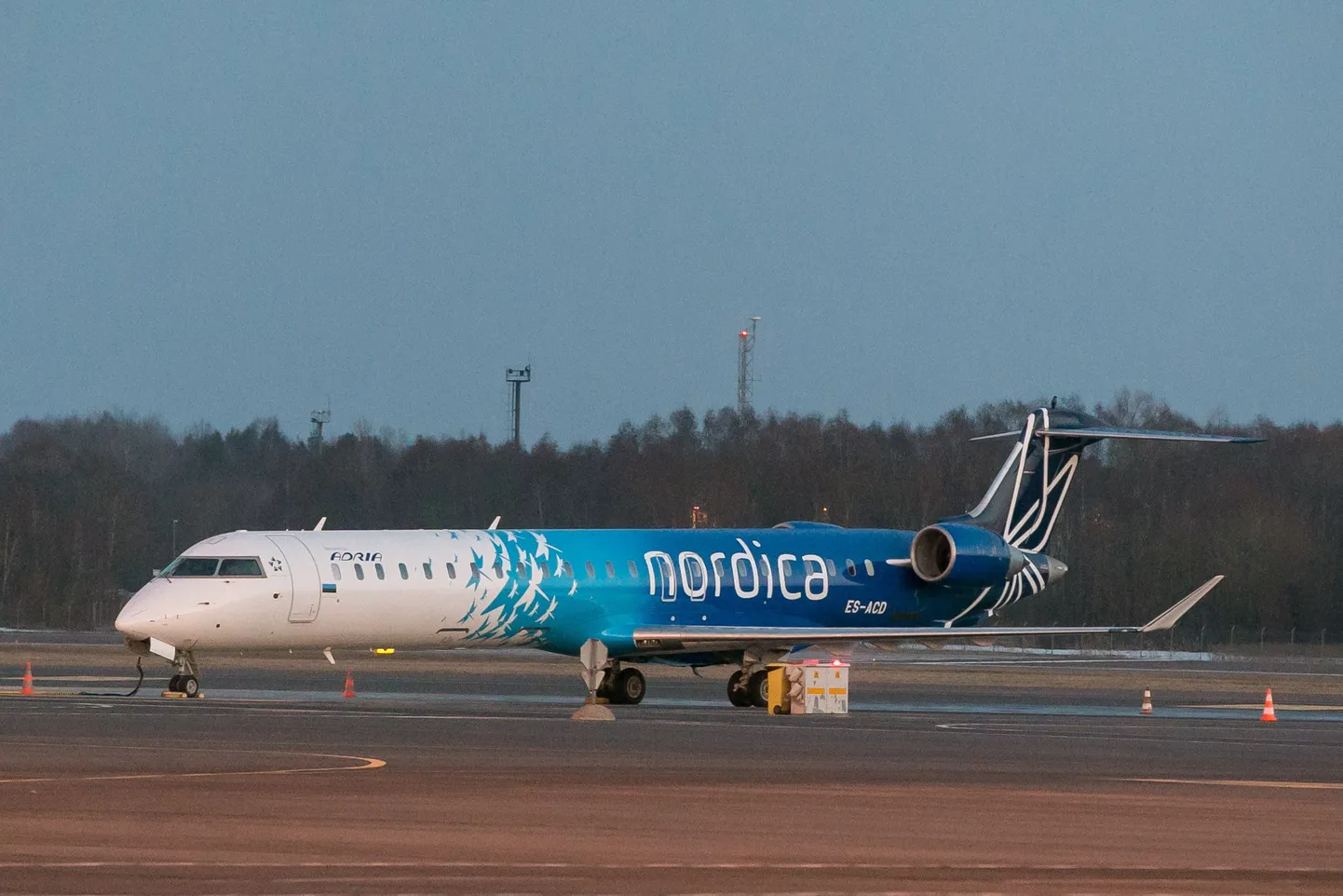 Nordica lennuk Tallinna lennujaamas.