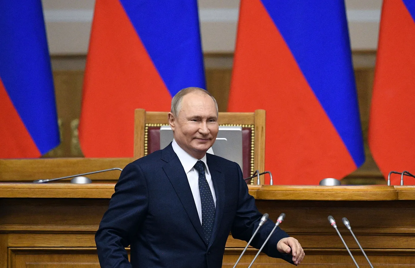 Venemaa president Vladimir Putin 27. aprillil Peterburis Tauria palees, kus ta pidas kõne parlamendi seadusandjate nõukogule