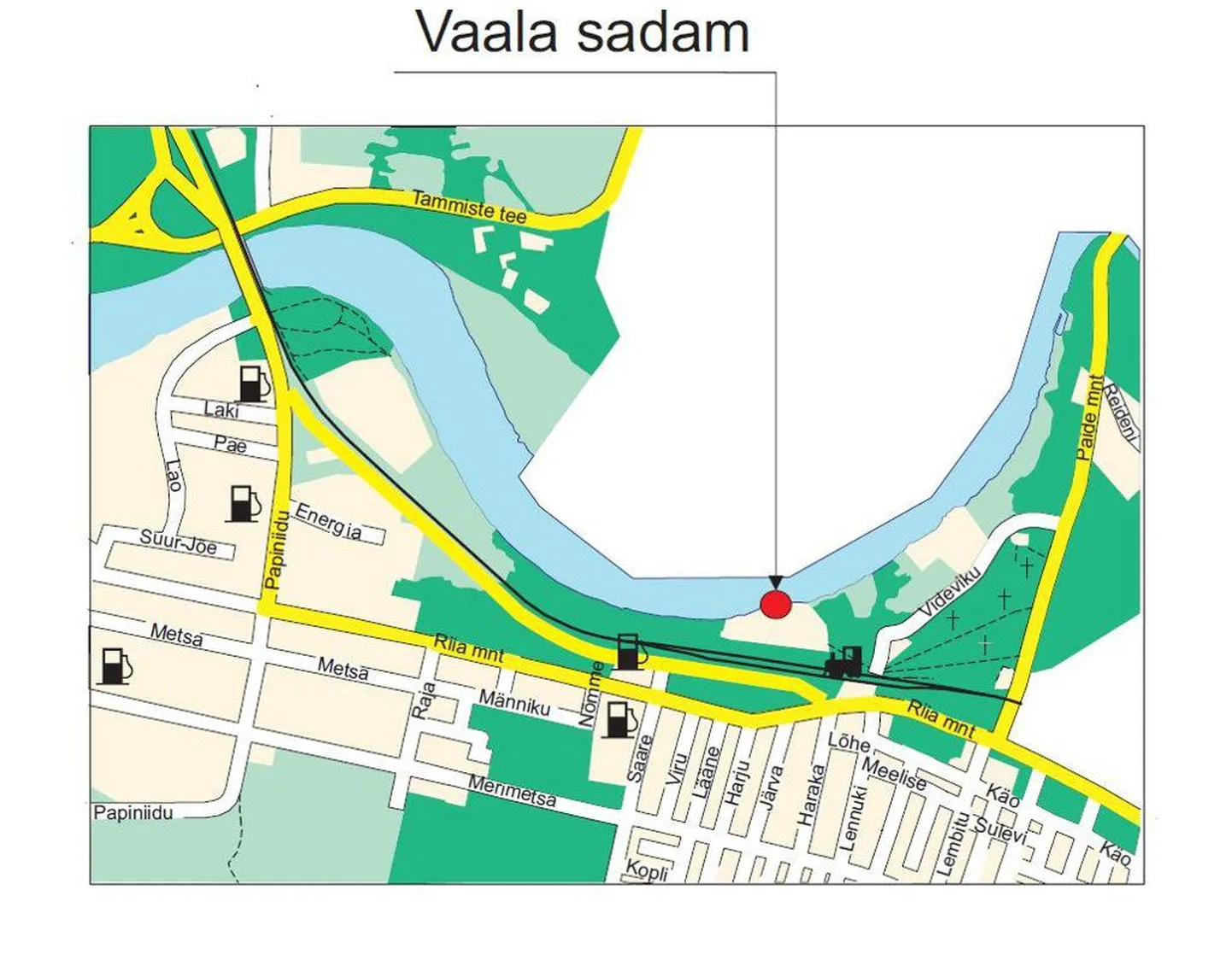 Vaala sadama asukoht.