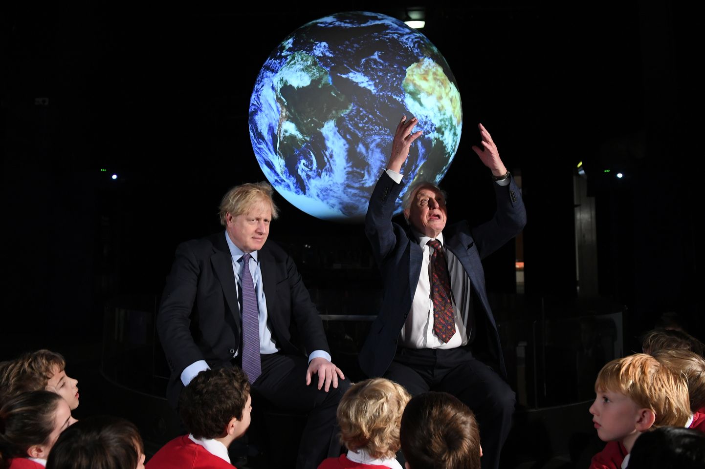 Peaminister Boris Johnson ja Sir David Attenborough.