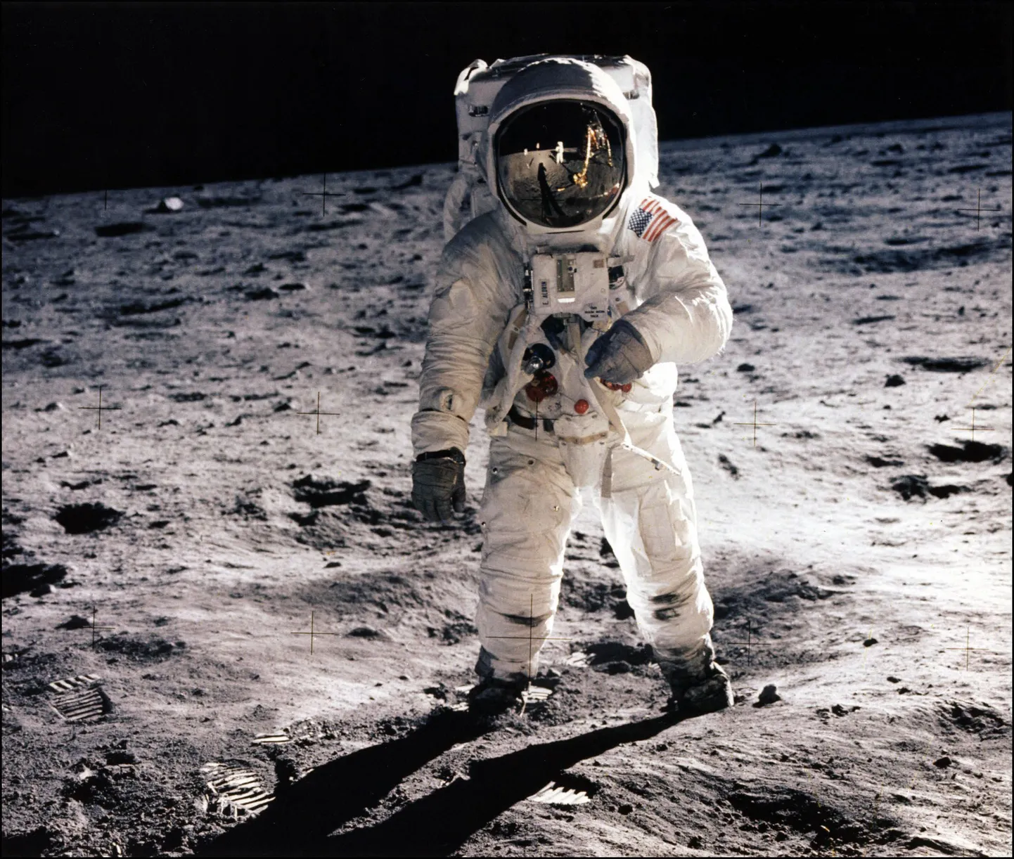 Bazs Oldrins uz Mēness 1969. gadā.