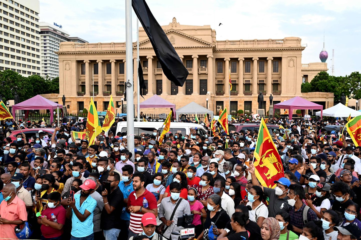 Meeleavaldajad Sri Lanka pealinnas Colombos.