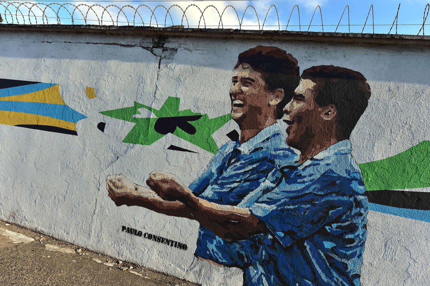 Bebeto (vasakul) ja Romario 1994. aasta väravatähistusest on tehtud ka seinamaale.