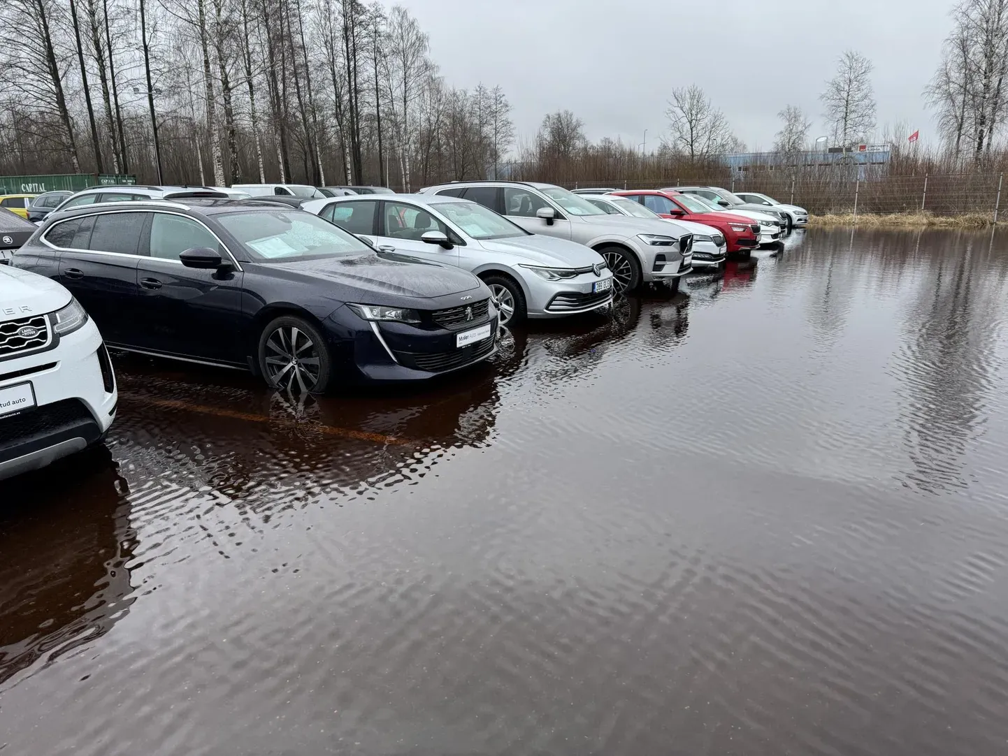 Такая ситуация наблюдалась у крупного автосалона в Пярну.