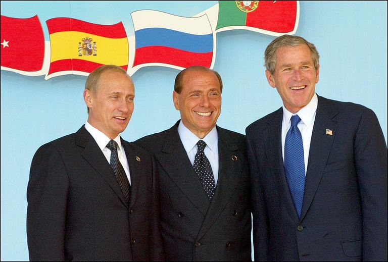 Саммит Россия-НАТО в Риме 2002 год. Путин, Берлускони, Буш
