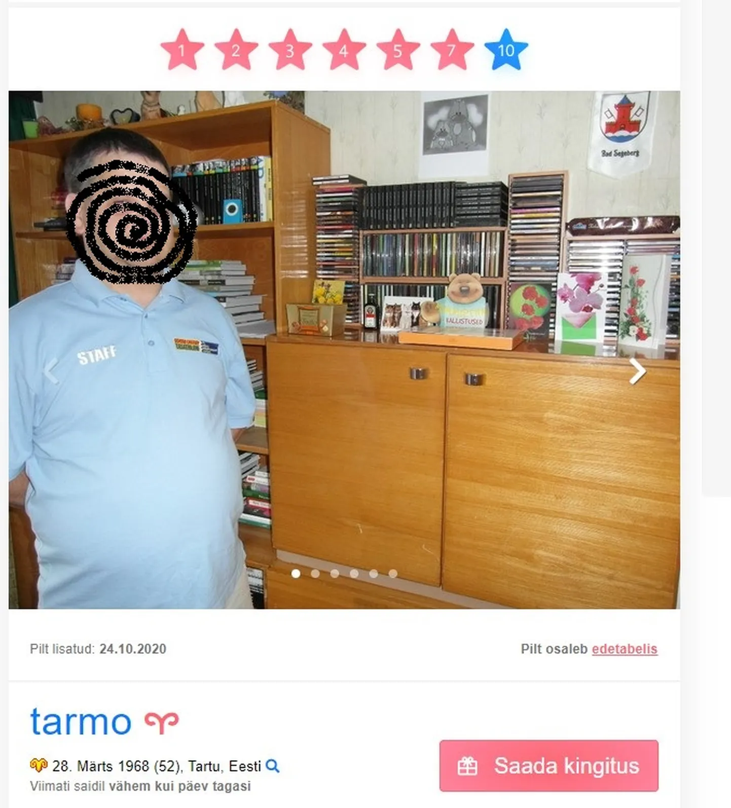 Tarmo üks kontodest Rate.ee portaalis.