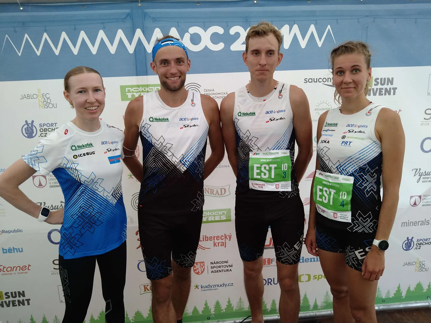 Eesti võistkond Annika Rihma, Ats Sõnajalg, Sergei Rjabõshkin, Evely Kaasiku.