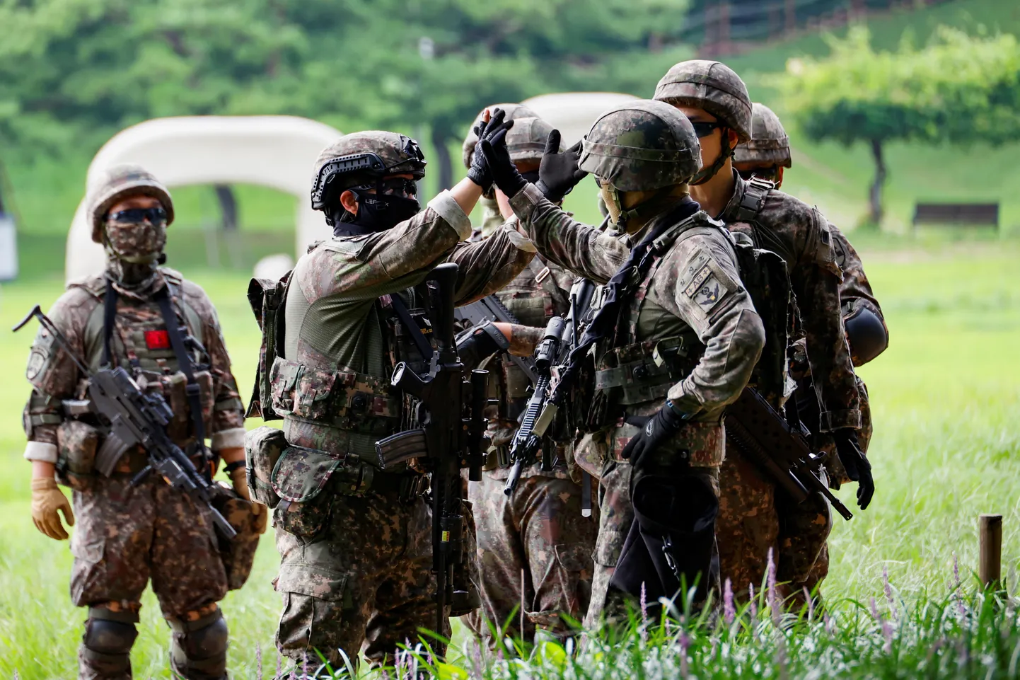 Lõuna-Korea sõdurid terroritõrje õppusel Soulis 20. augustil 2024. aastal.