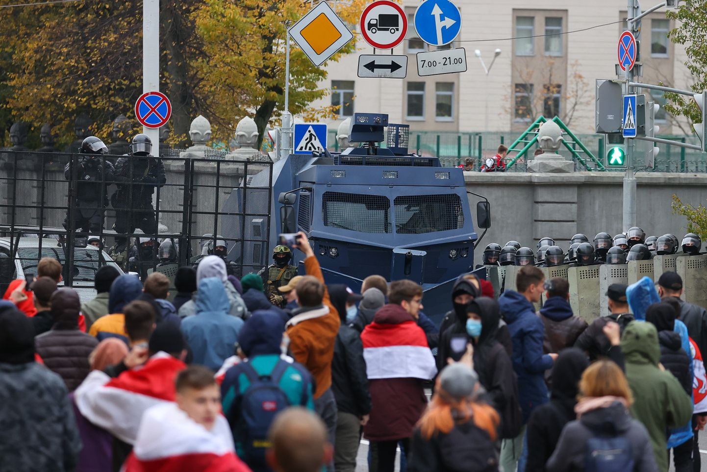 Meeleavalduse laialiajamine pühapäeval Minskis.
